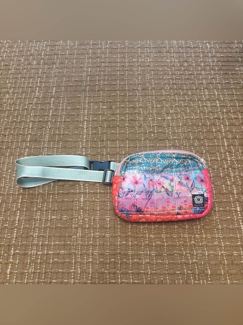 NATURAL LIFE Quilted Floral Belt Bag - Pink, Blue, Teal